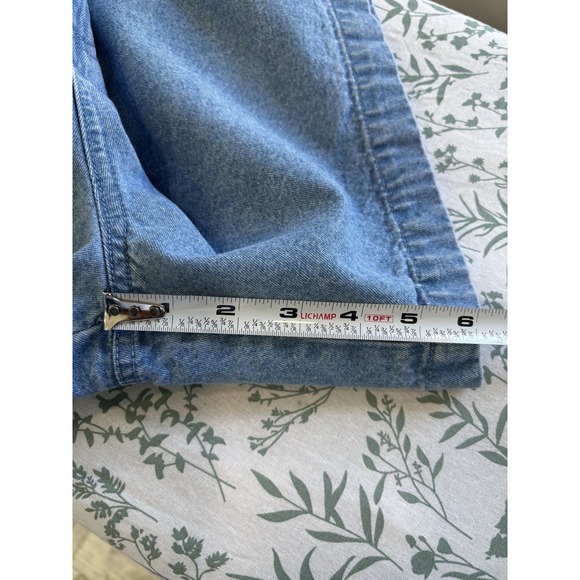 Eddie Bauer Mens Large Cotton Denim Shorts Elastic Waist Casual Blue Outdoor - Picture 9 of 9